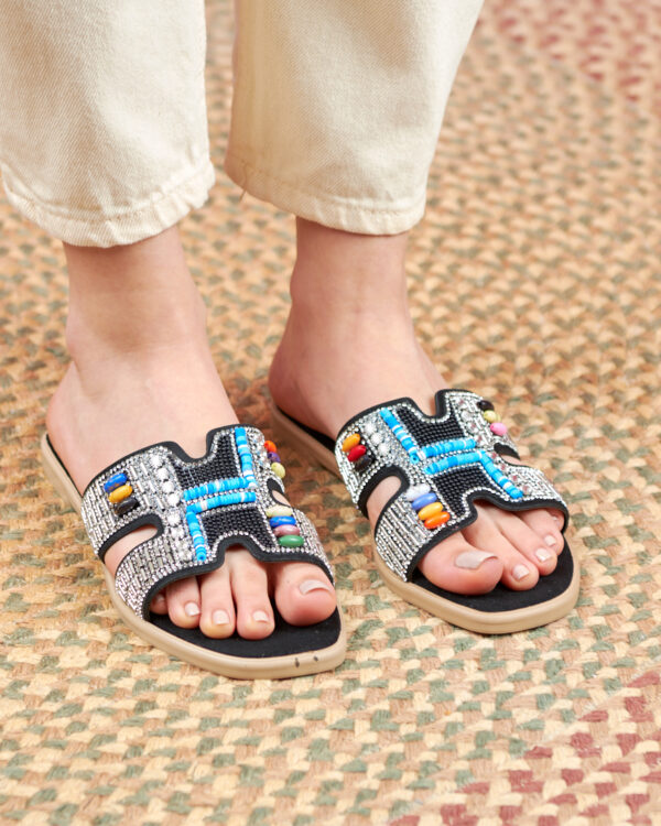 Mules plates en perles – Image 2